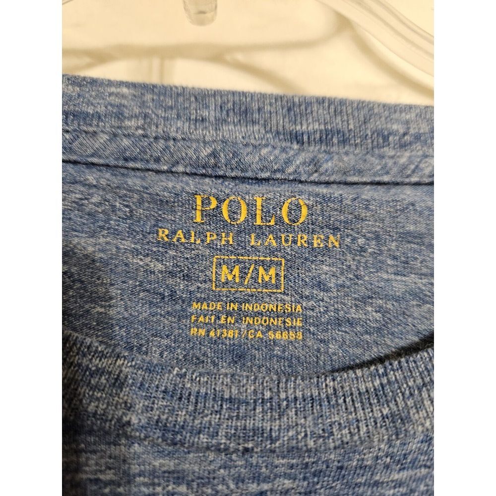 Polo Ralph Lauren Mens M Blue Long Sleeve Shirt Preppy Classic - Picture 3 of 6
